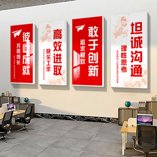 公司企业文化氛围布置墙贴办公室墙面装饰贴纸会议室励志标语挂画