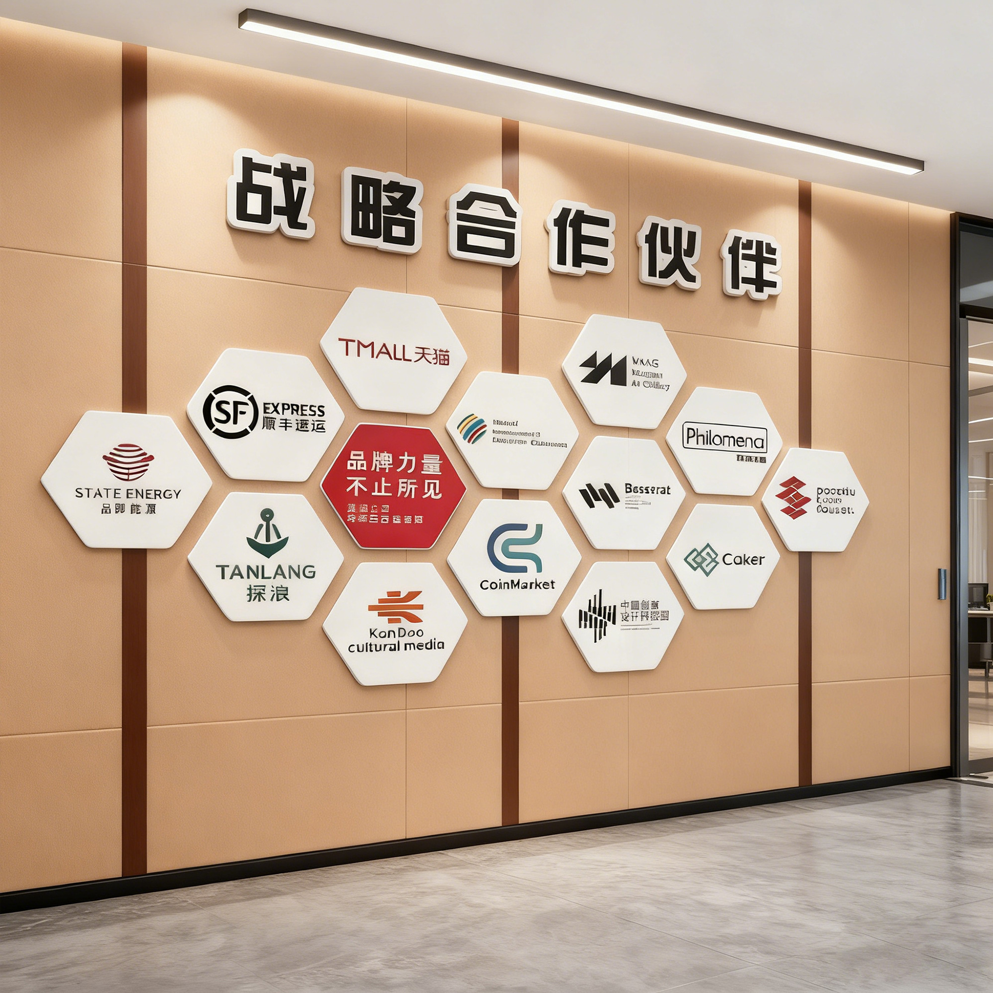战略品牌合作伙伴公司企业文化墙