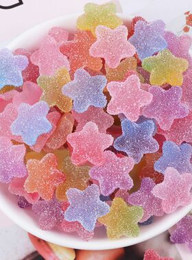 仿真软糖五角星diy配件奶油胶配件手工diy小饰品耳钉材料树脂配件