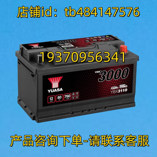 YUASA蓄电池 YUASA YBX 3000 YBX3110 12VOLT 80AH 760A 12V 电池