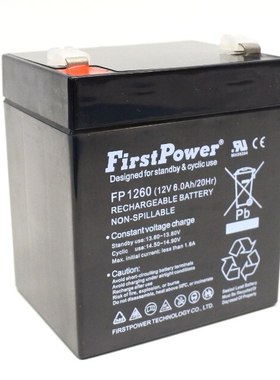 FirstPower蓄电池 FP1260 12V6.0AH 20HR 电源 医疗免维护电池