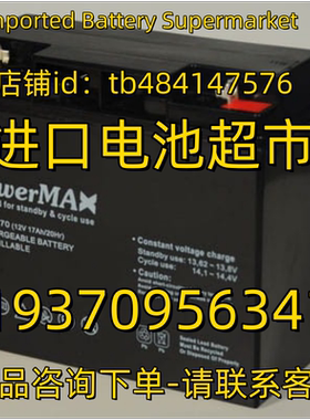 POWERMAX蓄电池 BATTERY PM12170 12V17AH 免维护电池
