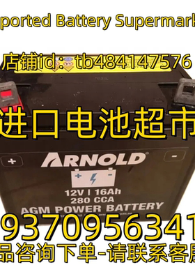 ARNOLT蓄电池 12V 16AH 280CCA AGM POWER BATTERY 免维护电池