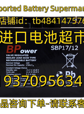 BPOWER蓄电池 SBP17/12 12V17AH 免维护电池