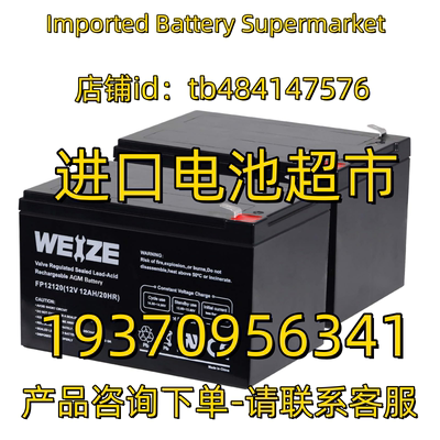 WEIZE蓄电池 WEZE FP12120 12V12AH 20HR免维护电池