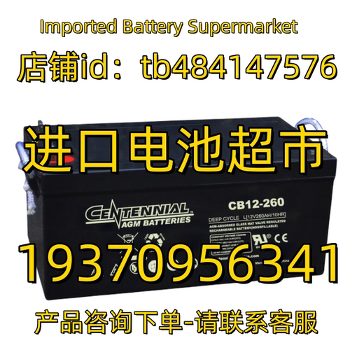 CENTENNIAL蓄电池CB260 200 150 100 80 50 12V40AH AGM电池