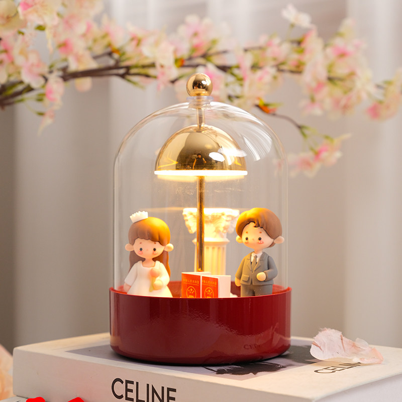 新娘婚房长明灯简约现代台灯卧室客厅适用LED床头充电灯