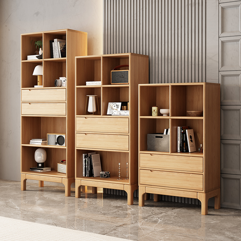 实木置物架家用收纳柜客厅书柜