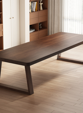 实木书桌长桌家用客厅学习桌可定制办公工作台大板桌长条桌写字桌