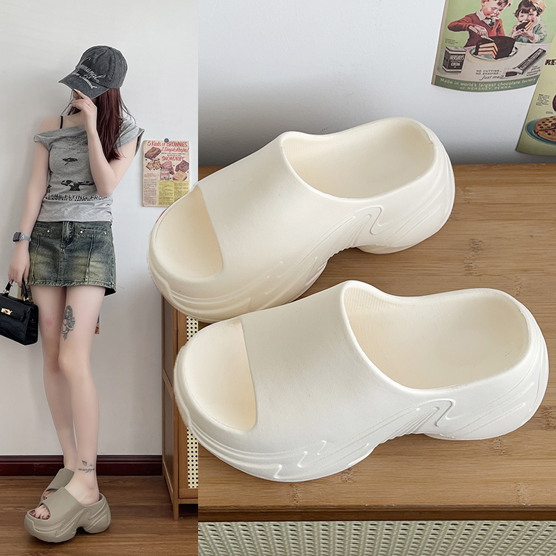 小个子厚底拖鞋女2025新款夏季外穿家居逛街eva包头增高凉拖鞋
