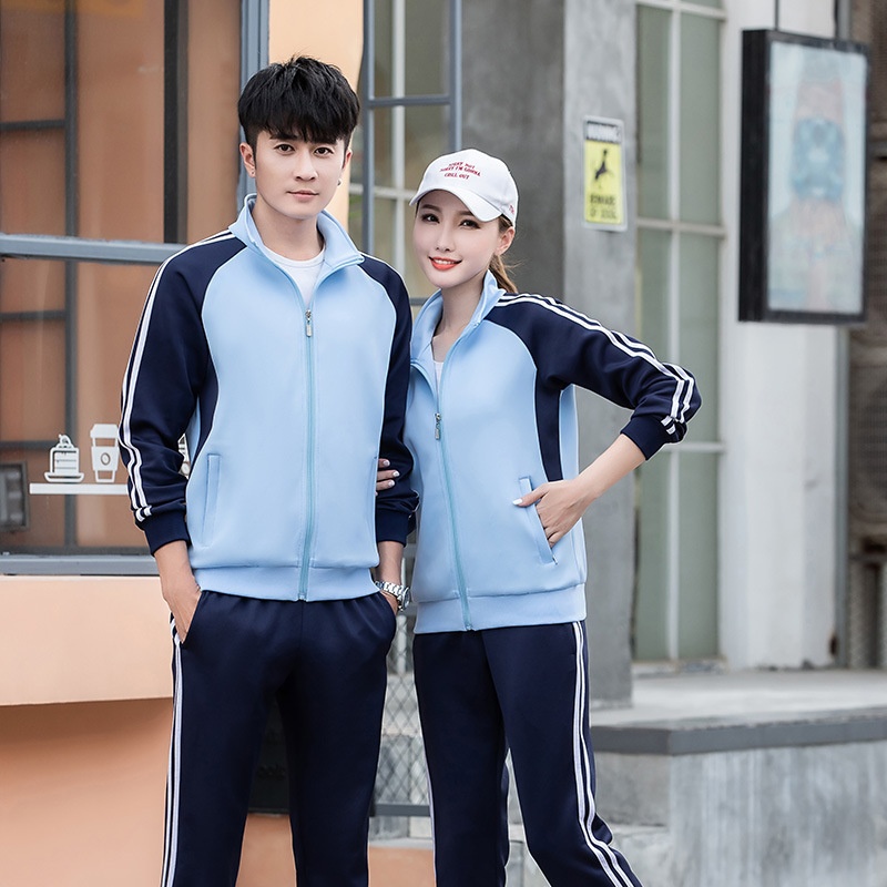 春款初高中小学生校服秋季长袖班服情侣运动休闲套装拼色学生校服