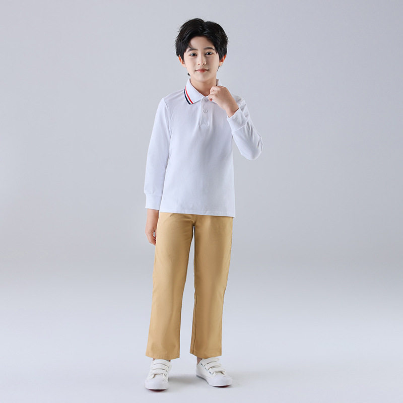 中小学生校服套装秋新品卡其色中大童园服儿童松紧腰班服运动套装