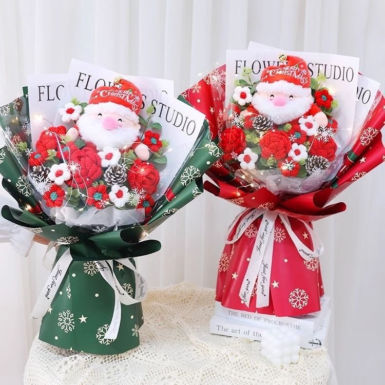 圣诞老人创意玩偶针织花束成品圣诞节礼物儿童女友闺蜜平安夜生日