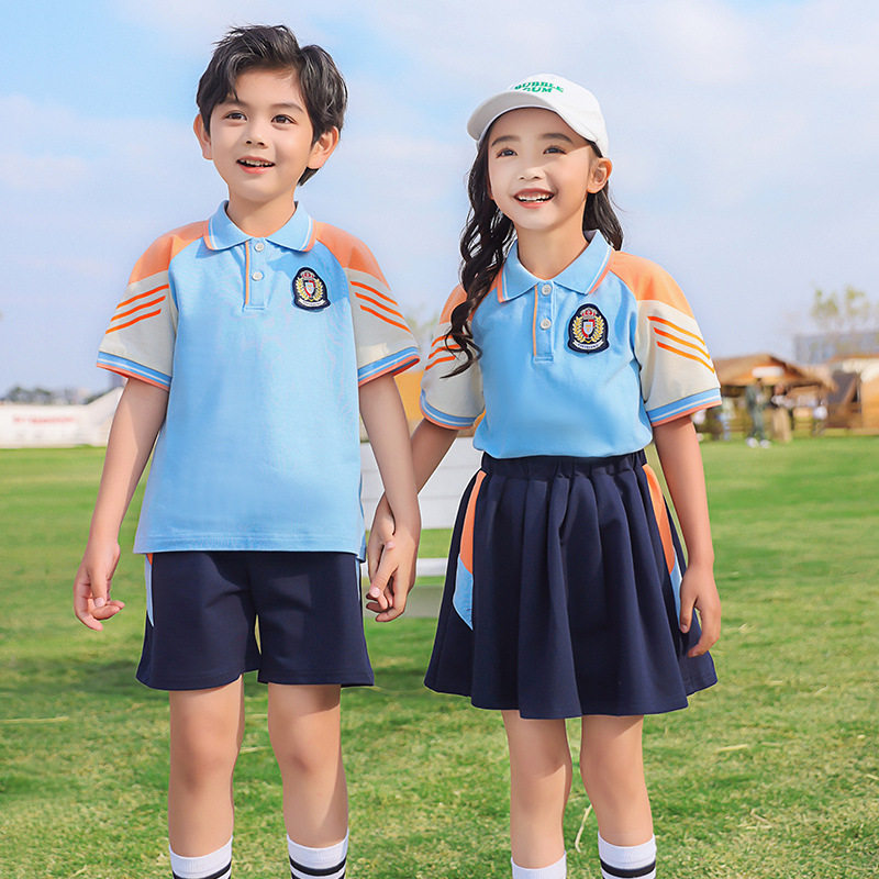 幼儿园园服夏款儿童短袖班服运动棒球服一年级小学生校服夏季套装