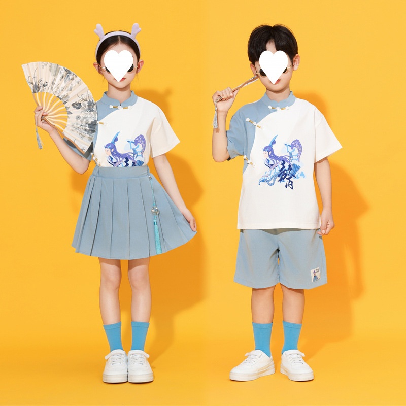 敖丙主题衣服六一儿童啦啦队演出服cos服装幼儿园国潮风中式汉服