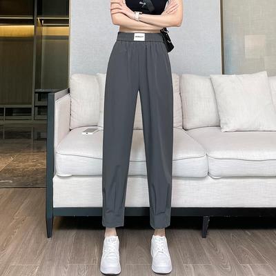 冰丝速干哈伦裤女夏季薄款运动裤子2025新款宽松显瘦休闲萝卜女裤