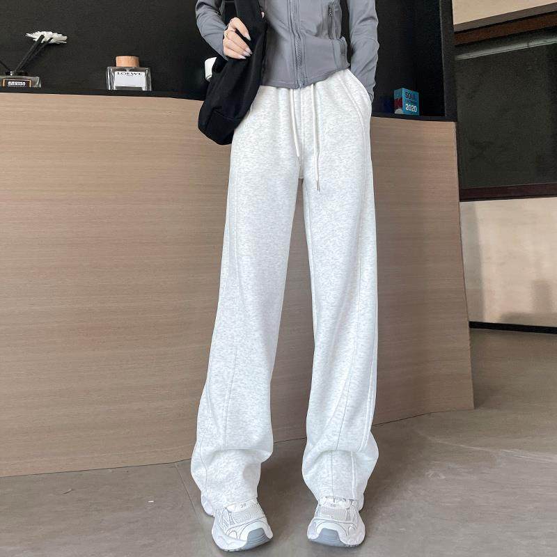 运动裤女春秋2024新款休闲小个子直筒卫裤冬季加绒窄版香蕉阔腿裤