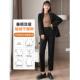 加绒西装 小个子九分休闲烟管西裤 裤 女秋冬高腰直筒黑色职业工作裤