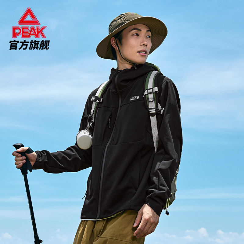 匹克驭峰甲软壳风衣 | 运动外套防水防污秋运动服连帽上衣夹克男