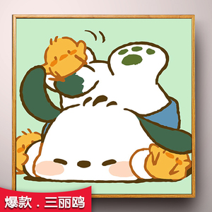 diy数字油画三丽鸥卡通动漫手工绘油彩画儿童益智填色填充亲子画