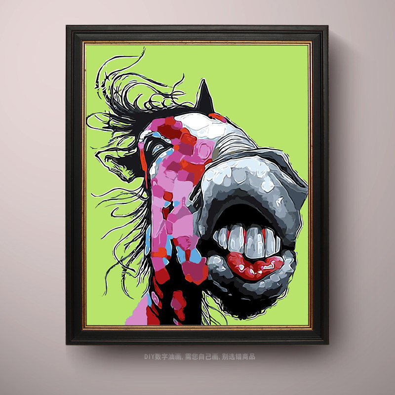 新品diy数字油画驴动物波普定制减压手工绘填色填充装饰油彩挂画,家居饰品,DIY/数字油画,淘宝优惠券,粉丝福利购,淘宝优惠卷