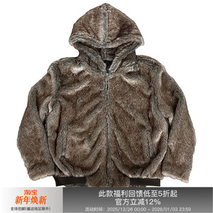 APRIORITY先验24AW人造毛皮冬季 皮草风座山雕连帽夹克