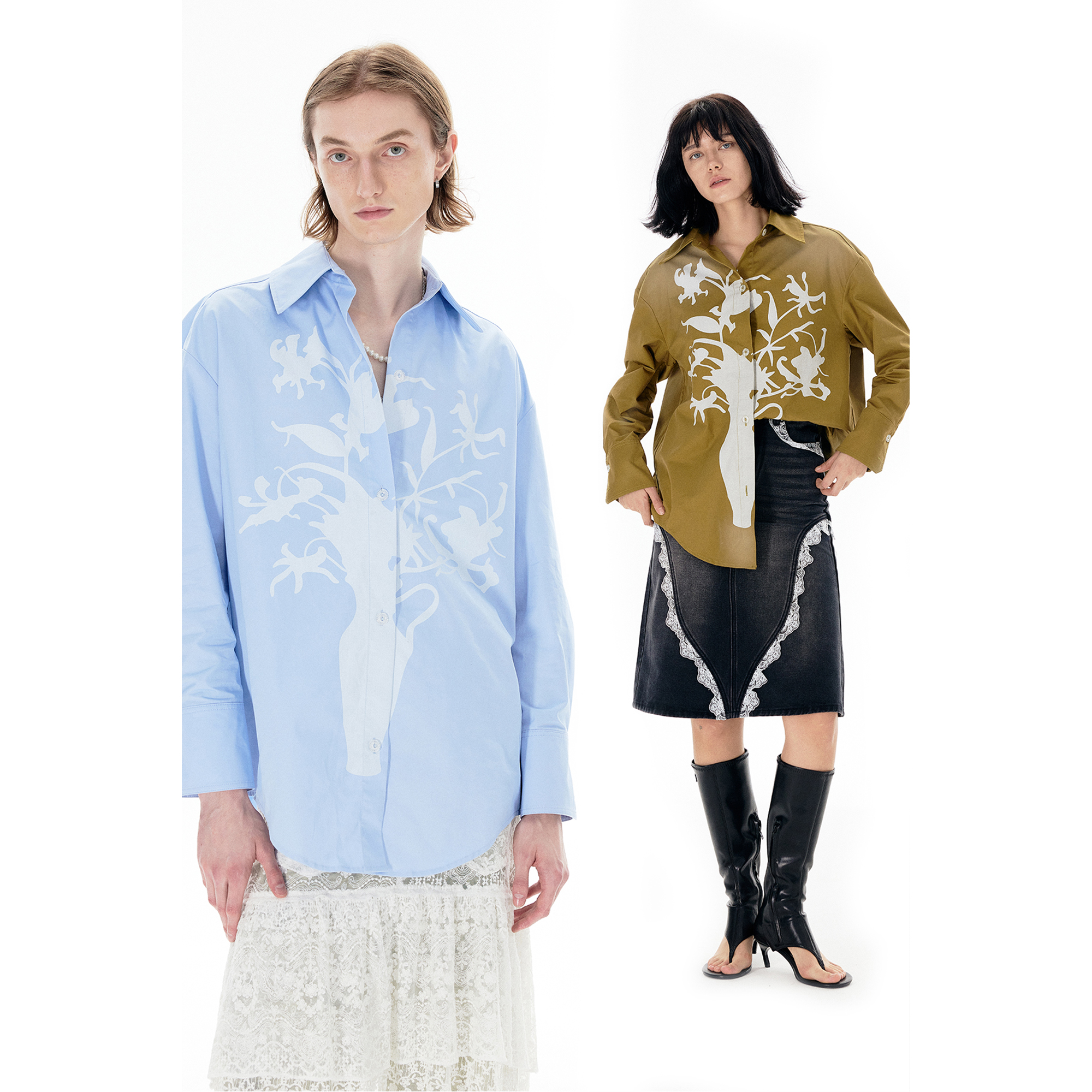 APRIORITY先验 花瓶胶印工艺设计宽松休闲松弛廓形日常百搭衬衫