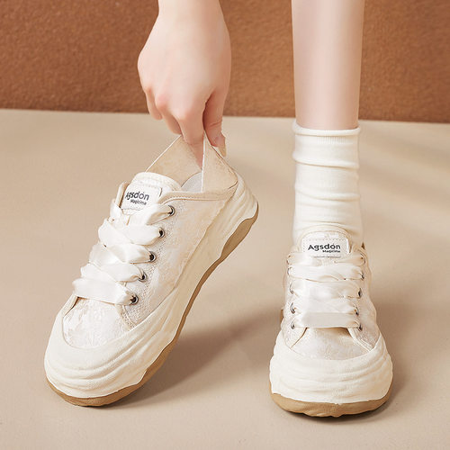 奥古狮登新中式帆布鞋女2025
