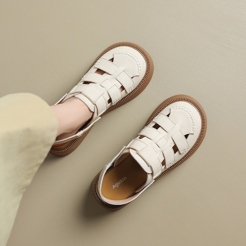 Agsdon/奥古狮登罗马凉鞋女2025年新款夏季两穿厚底包头配裙子外 - 封面