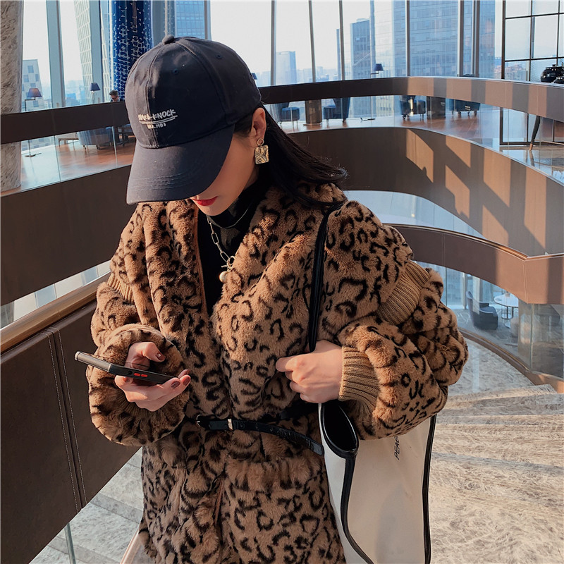 New leopard fur coat with real price