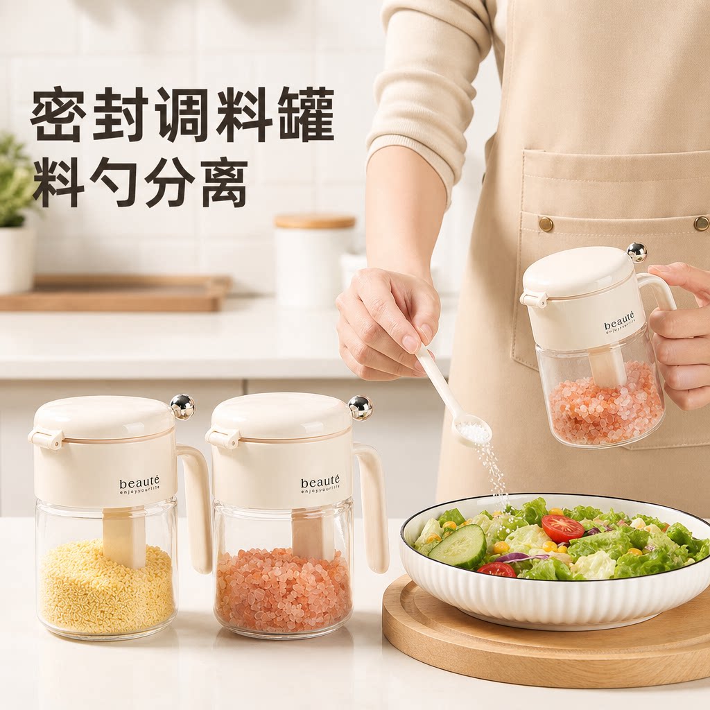【料勺分离-单手可开盖调料瓶】图片