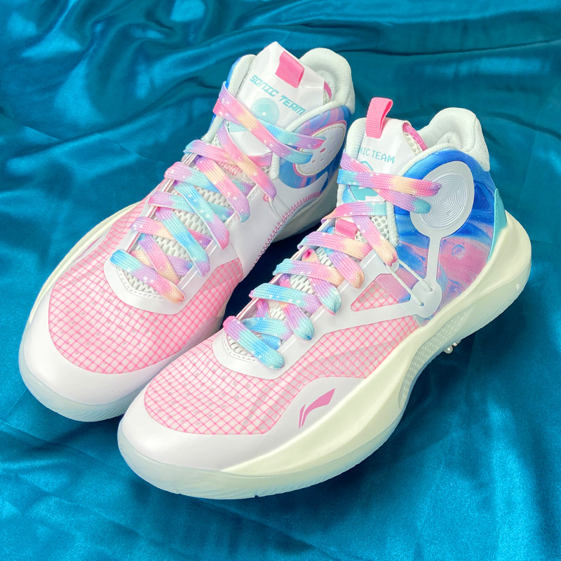 原创鞋带适配lining李宁音速9樱花粉team冰淇淋系列男女篮球鞋绳