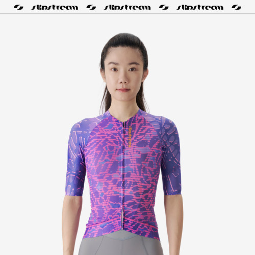 SLS女款短袖骑行服羽翼紫防晒