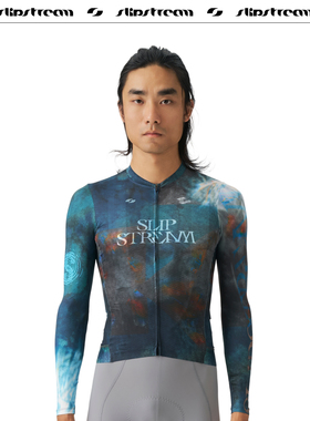 Slipstream 骑行服长袖 Exp 男款印花款四季防晒透气上衣湖影蓝