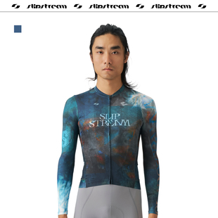 Slipstream 骑行服长袖 Exp 男士印花款四季防晒透气上衣湖影蓝