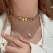 D家项链2026新款 颈链复古做旧CD字母双层锁骨链轻奢小众配饰 爆款