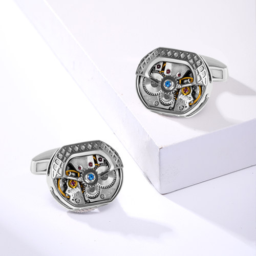 限量复古机芯宝石袖扣轻奢礼物