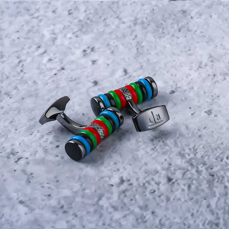 英国袖扣轻奢彩色珐琅男士袖钉