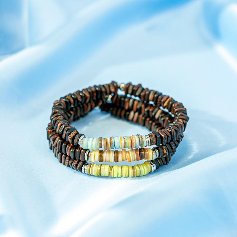 乌木黑檀木手链贝壳手串