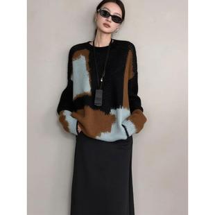 MONLOUVE专柜撤回国际大牌女装chic日系温柔风宽松慵懒软糯毛衣外