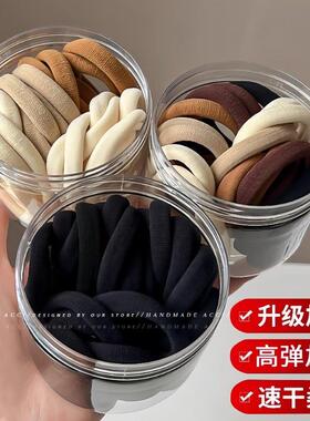 加粗头绳女2025新款发圈橡皮筋高弹力发绳耐用儿童皮套扎头发黑色