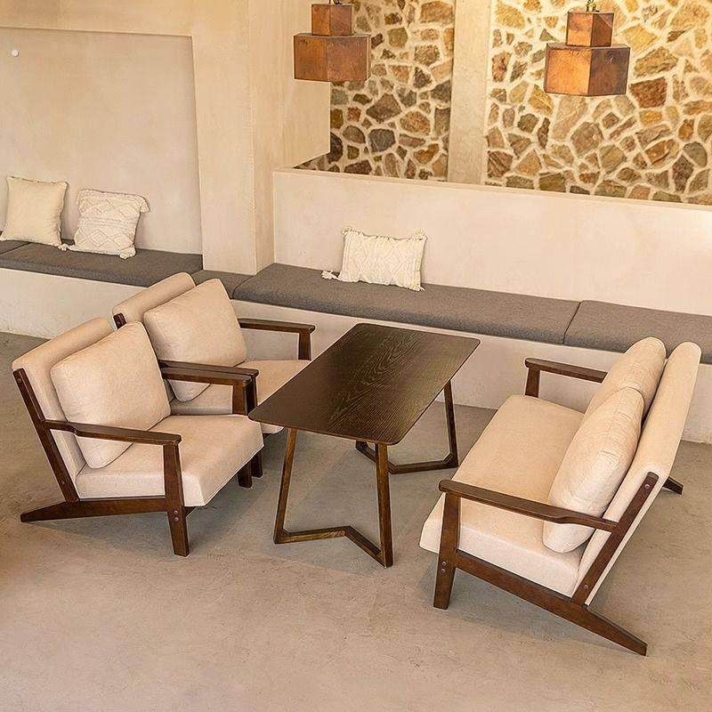 简约休闲商用奶茶店咖啡厅卡座沙发西餐厅清吧书吧实木沙发椅,商业/办公家具,卡座,淘宝优惠券,粉丝福利购,淘宝优惠卷