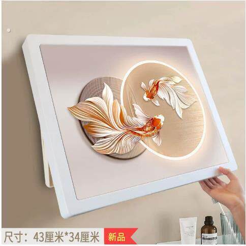 浴室壁画收纳箱洗澡防水置物架折叠挂画墙柜子盒化妆室放衣服神器