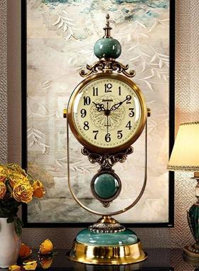 德国品质美式表摆台式高档座钟客厅桌面坐钟装饰欧式家用摆件复古