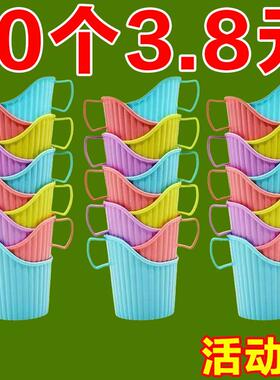 加厚一次性纸杯子杯托 托加硬塑料茶托 托杯隔热托 托带把手水杯