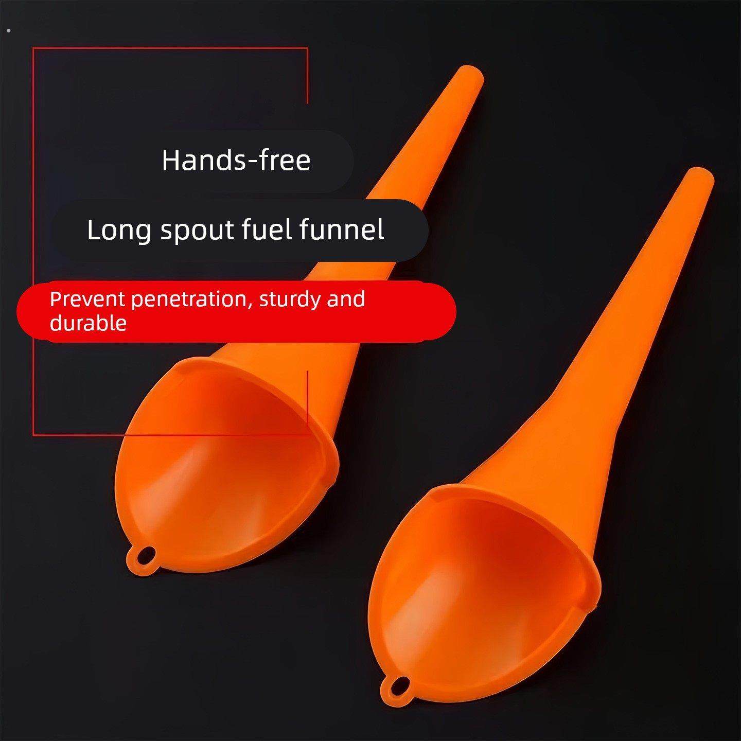 加长斜口嘴漏斗免手扶加油漏斗加机油汽油摩托车汽车燃油宝添加剂
