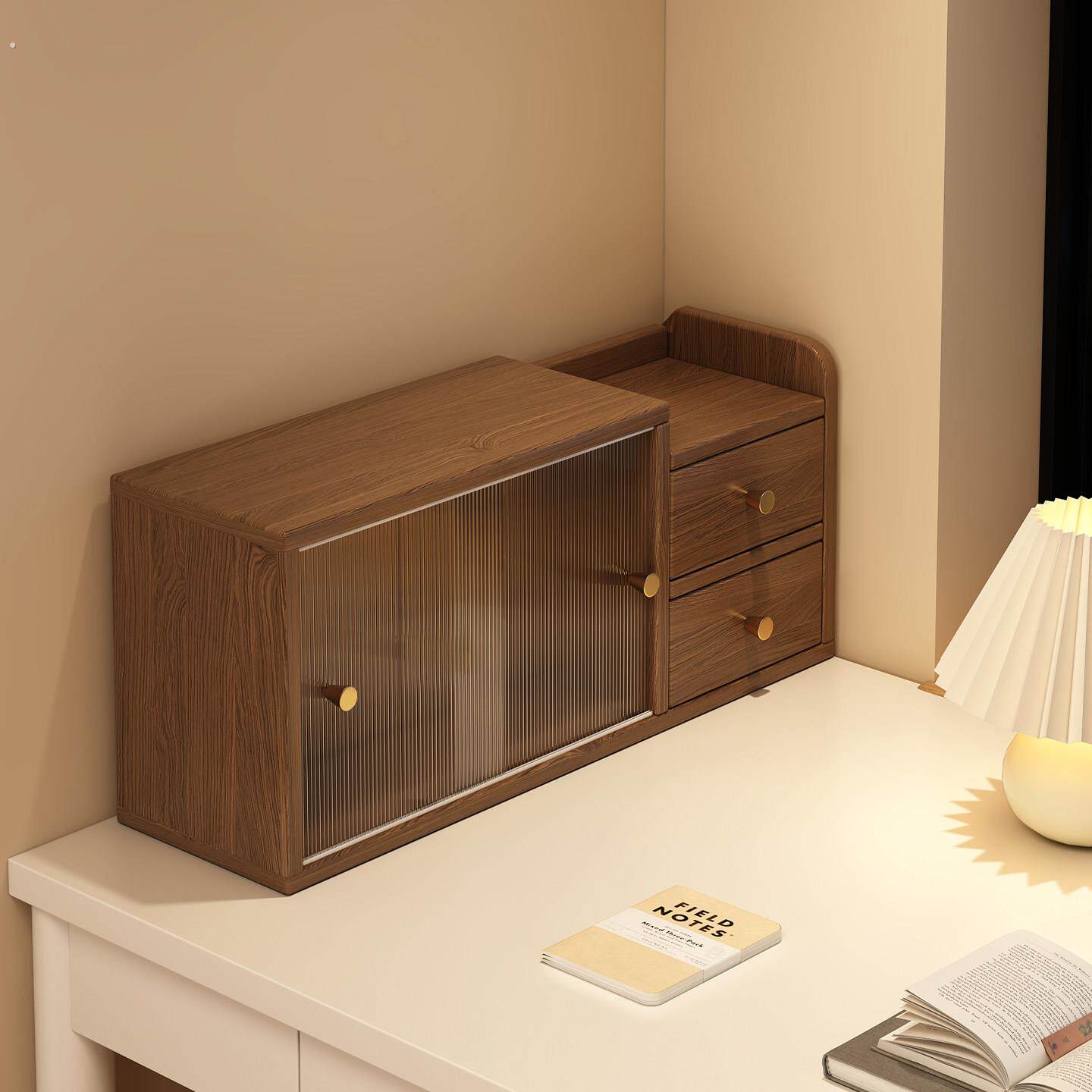 桌面书架书桌台面置物架办公桌侧边收纳柜化妆品储物架工位小柜子