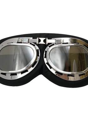 滑雪镜哈雷眼镜飞行员帽子装饰百搭显脸小机车抖音同款防风防尘