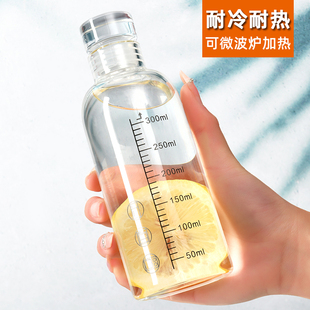 玻璃杯女生高颜值水杯刻度杯学生咖啡豆浆杯便携外带早餐牛奶杯子
