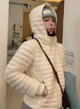 333sss 轻盈～修身收腰可拆连帽白鸭绒排骨羽绒服女短款冬季外套